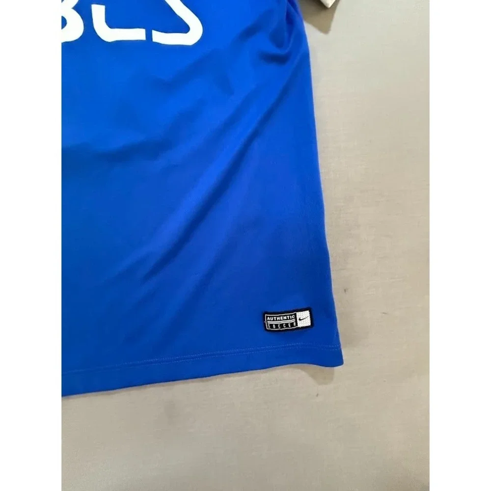 Brazilian GENOA Soccer Academy #17 Nike DRI-FIT Jersey Boys L Blue Short Sleeve.